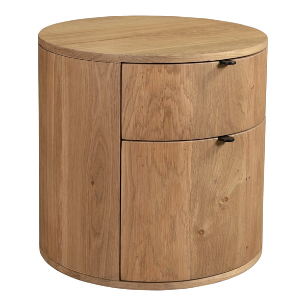 THEO ROUND TWO DRAWER NIGHTSTAND