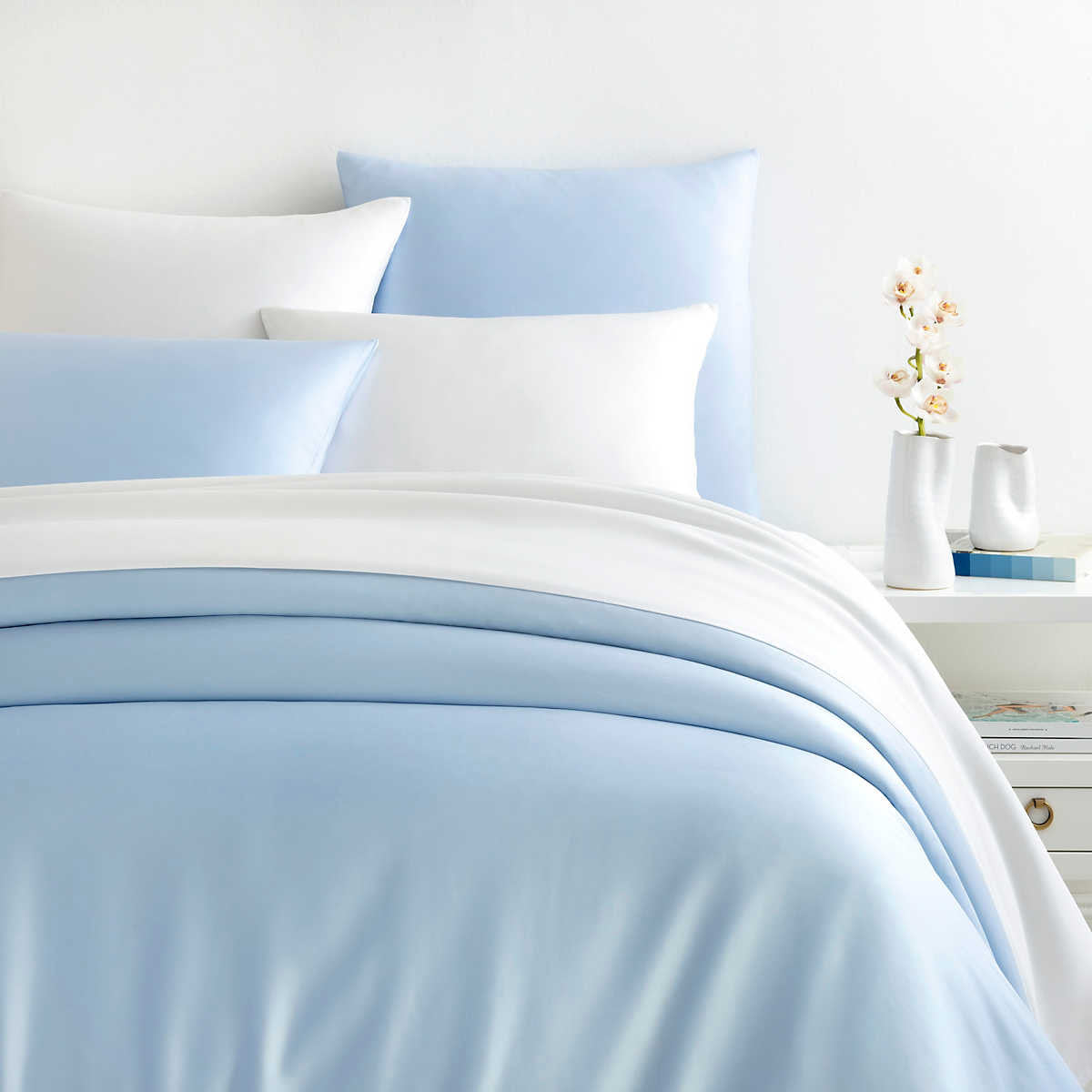 Silken Solid White Duvet Cover